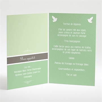 Menu baptême joli damier - Intérieur du menu