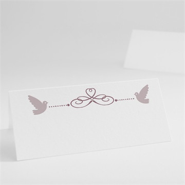 Marque-place baptême petit damier violet