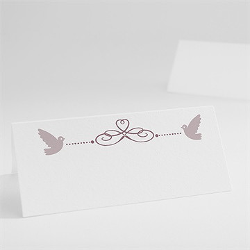 Marque-place baptême petit damier violet