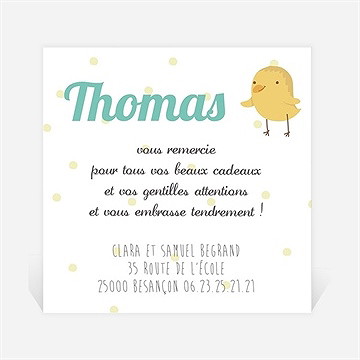 Remerciement naissance petits oiseaux