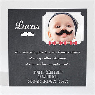 Remerciement naissance petite moustache originale