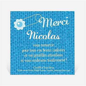 Remerciement naissance 2 photos pour lui