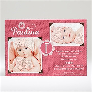 Faire-part naissance double photos faire part