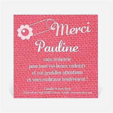 Remerciement naissance double photos faire part