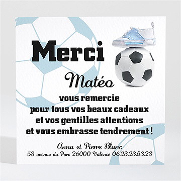 Remerciement naissance notre petit footballeur