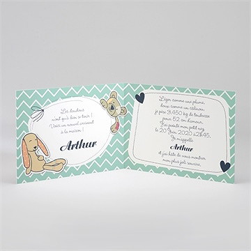 Faire-part naissance petit nounours - Intérieur du faire-part