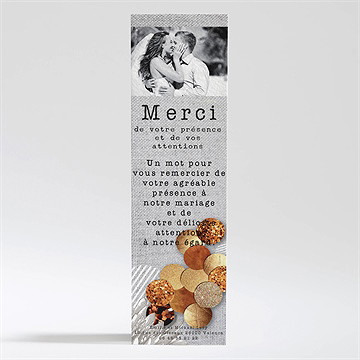 Remerciement mariage gravure et motifs original