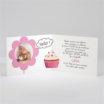 Faire-part naissance surprise - Intérieur du faire-part