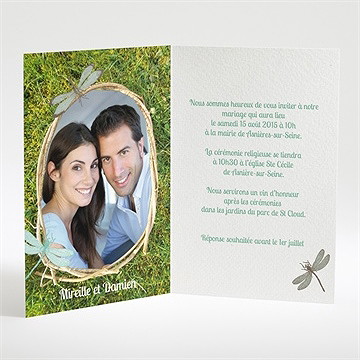 Faire-part mariage la corbeille des mariés - Intérieur du faire-part