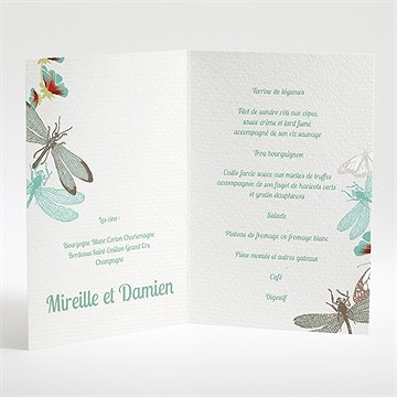 Menu mariage la corbeille des mariés - Intérieur du menu