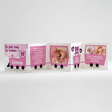 Faire-part naissance son petit train - Intérieur du faire-part