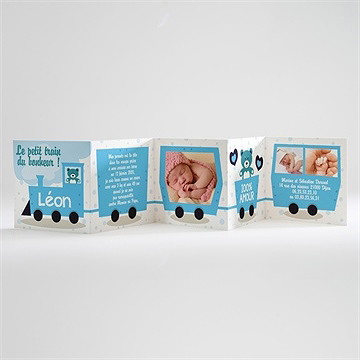 Faire-part naissance joli petit train - Intérieur du faire-part