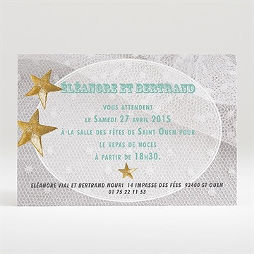Carton d'invitation mariage féerie d'étoiles
