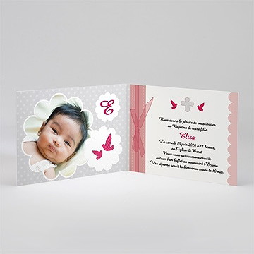 Faire-part de baptême feu sacré - Intérieur du faire-part