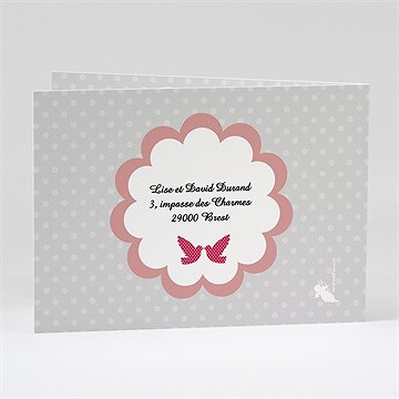 Faire-part de baptême feu sacré - Dos du faire-part