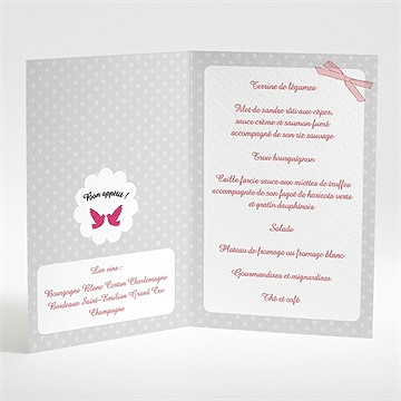 Menu baptême feu sacré - Intérieur du menu