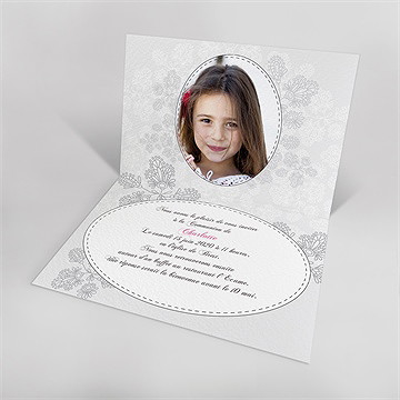 Faire-part de baptême arabesques filles - Faire-part ouvert