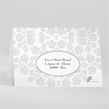 Faire-part de baptême arabesques filles - Dos du faire-part