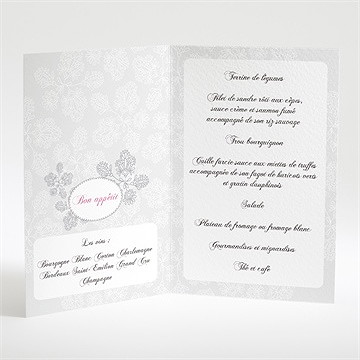 Menu baptême arabesques filles - Intérieur du menu