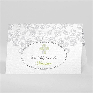 Faire-part de baptême chevalet d'arabesque