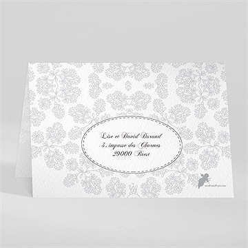 Faire-part de baptême chevalet d'arabesque - Dos du faire-part