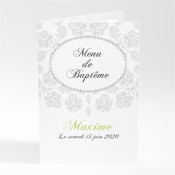 Menu baptême chevalet d'arabesque