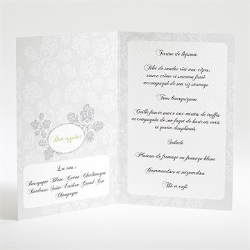 Menu baptême chevalet d'arabesque - Intérieur du menu