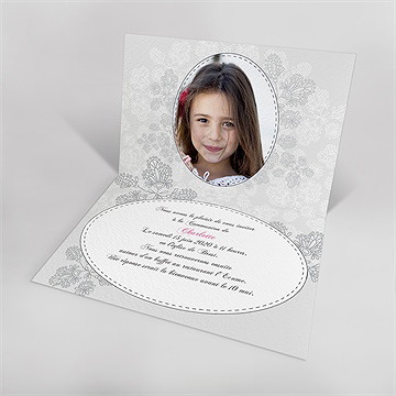 Faire-part communion double face avec photo - Faire-part ouvert