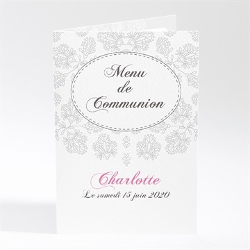 Menu communion double face avec photo