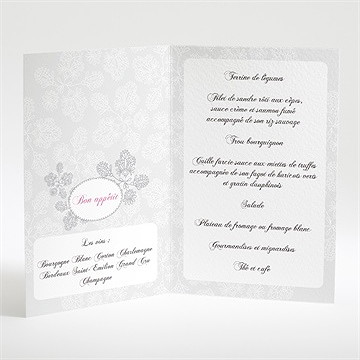 Menu communion double face avec photo - Intérieur du menu