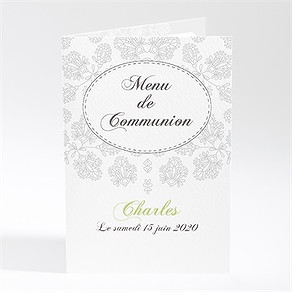 Menu communion chevalet original