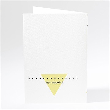 Menu mariage motifs et losanges jaunes - Dos du menu