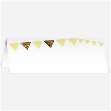 Marque-place mariage motifs et losanges jaunes