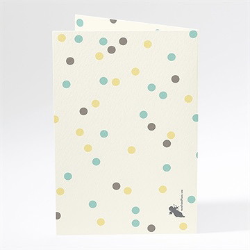 Menu baptême pois et confettis garçon - Dos du menu