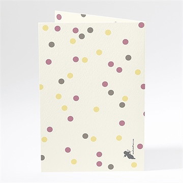 Menu baptême pois et confettis fille - Dos du menu