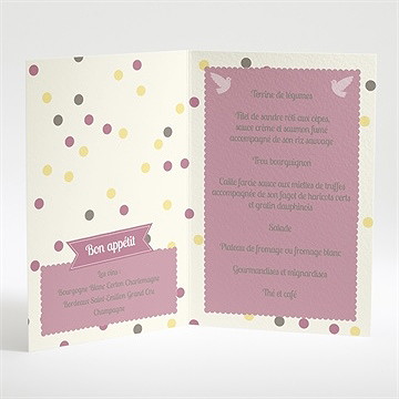 Menu communion pois de lumière - Intérieur du menu