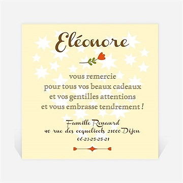 Remerciement naissance annonce fleurie