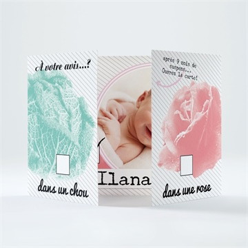 Faire-part naissance dans une rose