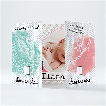 Faire-part naissance dans une rose