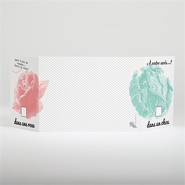 Faire-part naissance dans une rose - Dos du faire-part