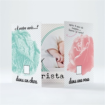 Faire-part naissance dans un chou