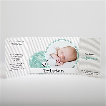 Faire-part naissance dans un chou - Intérieur du faire-part