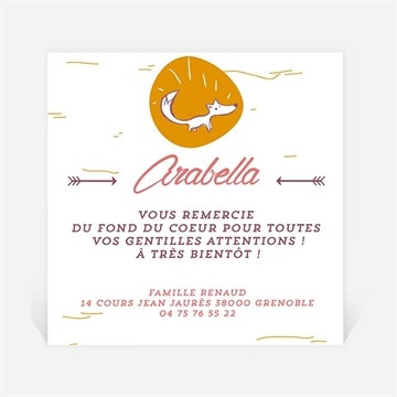 Remerciement naissance faire part photo