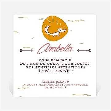 Remerciement naissance faire part photo