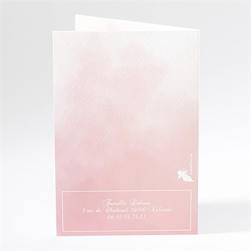 Faire-part naissance manège rose - Dos du faire-part