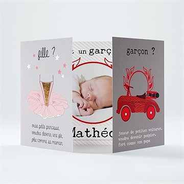 Faire-part naissance jolie voiture vintage