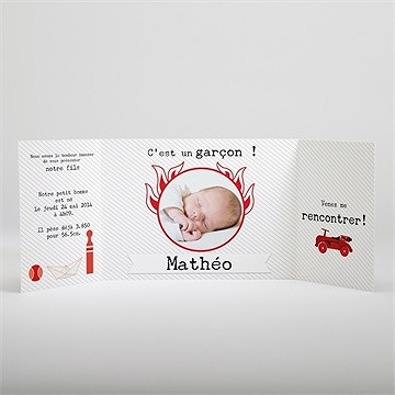 Faire-part naissance jolie voiture vintage - Intérieur du faire-part