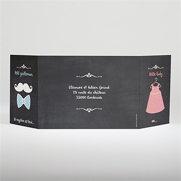Faire-part naissance lady ou gentleman ? - Dos du faire-part