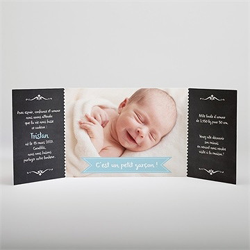 Faire-part naissance elle et lui - Intérieur du faire-part