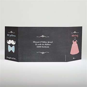 Faire-part naissance elle et lui - Dos du faire-part